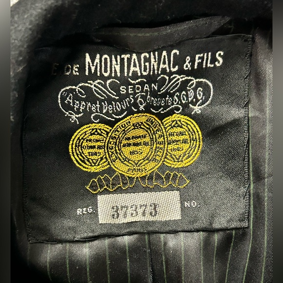 Genuine Montagnac & Fils Overcoat Sz 44/46 black - Picture 11 of 12